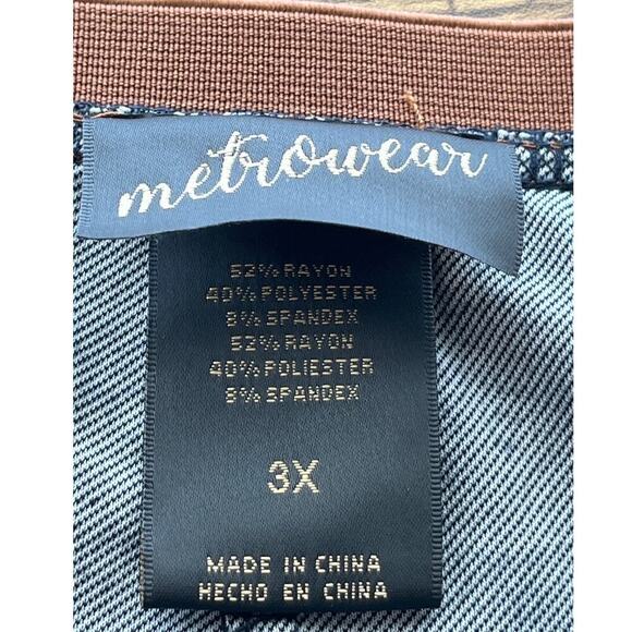 Metrowear Womens 3X Blue Elastic Waist Knee Length Office Wear Feminine/Resort - Picture 3 of 6